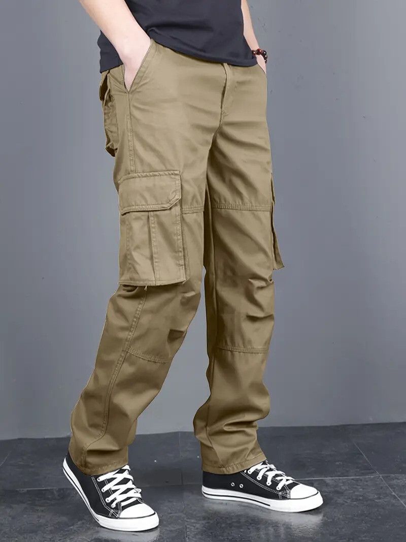 FABRIPPLE Men's Khakhi Cargo Pants - Image 4